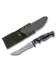 Boker Plus Rampage with Black Micarta Handle and 440C Stainless Steel 4.75" Modified Tanto Plain Edge Blade and ABS Sheath Model 02BO110 