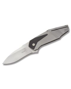 Boker Plus Federal with Milled Titanium Handle and 440C Stainless Steel 3.25" Drop Point Plain Edge Blade Model 01BO140