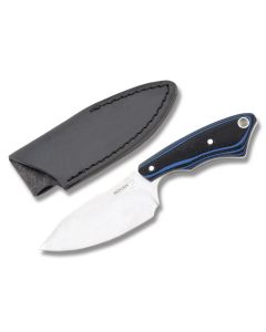 Boker Plus Lhotak Rambler Drop Point with Micarta Handle and 440C Stainless Steel 2.75" Drop Point Plain Edge Blade and Leather Sheath Model 02BO182