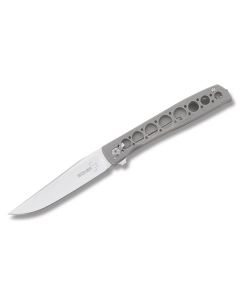 Boker Plus Urban Trapper 4.25"  with Titanium Handle and Mirror Polished VG-10 Stainless Steel Plain Edge Blade Model 01BO730