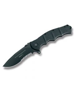 Boker Plus Automat Kalashnikov 101 with FRN Handle and Black Coated 440C Stainless Steel 3.75" Drop Point Partially Serrated Blade Model 01KAL102