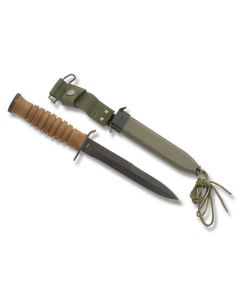 Boker Plus M3 Trench Knife with Stacked Leather Handle and SK-5 Carbon Steel 6.75" Trench Plain Edge Blade Model 02BO1943