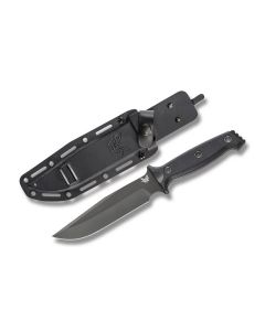 Benchmade Knives 119BK Arvensis with Black G-10 Handles and Black Coated 154CM Stainless Steel 6.439" Clip Point Plain Edge Blade Model 119BK