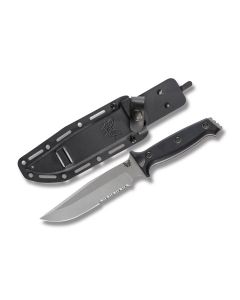 Benchmade Knives 119S Arvensis with Black G-10 Handles and Satin Coated 154CM Stainles Steel 6.439" Clip Point Partly Serrated Edge Blade Model 119S