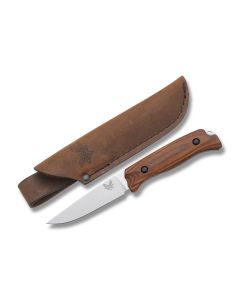 Benchmade Knives 15007-2 Saddle Mountain Hunter with Stabilized Wood Handles and Satin Coated CPM-S30V Stainless Steel 4" Drop Point Plain Edge Blade Model 15007-2