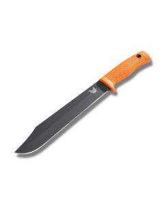 Benchmade Knives 154BK Jungle Machete with Orange Santoprene Handles and Black Coated 1095 High Carbon Steel 9" Clip Point Plain Edge Blade Model 154BK