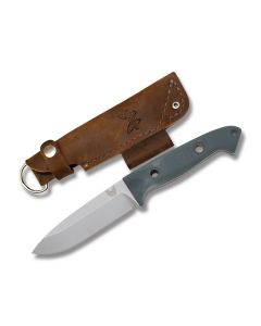 Benchmade 162 Bushcrafter with Contoured Green and Red G-10 Handles and Satin Finish CPM-S30V Steel Drop Point Plain Edge Blades Model 162