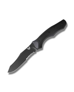 Benchmade Knives 183SBK Fixed Blade Contego with Black G-10 Handles and Black Coated CPM-S30V Stainless Steel 5" Reverse Tanto Partly Serrated Edge Blade Model 183SBK