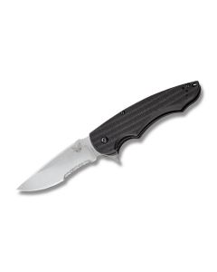 Benchmade Knives 320S Precinct with Black G-10 Handles and Satin Coated 154CM Stainless Steel 3.313" Drop Point Partly Serrated Edge Blade Model 320S