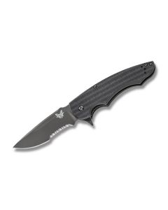 Benchmade Knives 320SBK Precinct with Black G-10 Handles and Black Coated 154CM Stainless Steel 3.313" Drop Point Partly Serrated Edge Blade Model 320SBK