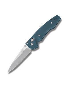 Benchmade Knives 477-1 Emissary with Aqua Aluminum Handles and Satin Coated CPM-S30V Stainless Steel 3.439" Drop Point Plain Edge Blade Model 477-1