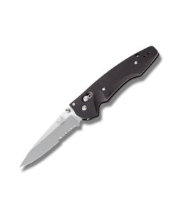 Benchmade Knives 477 Emissary with Black Aluminum Handles and Satin Coated CPM-S30V Stainless Steel 3.439" Drop Point Partly Serrated Edge Blade Model 477S