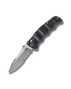 Benchmade Knives 484S Nakamura with Black G-10 Handles and Satin Coated M390 Stainless Steel 3" Drop Point Partly Serrated Edge Blade Model 484S