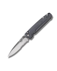 Benchmade Knives 485S Valet with Black G-10 Handles and Satin Coated  M390 Stainless Steel 3" Drop Point Partly Serrated Edge Blade Model 485S