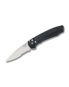 Benchmade Knives 490S Amicus with Black 7075-T6 Aluminum Handles and Satin Coated CPM-S90V Stainless Steel Drop Point Partly Serrated Edge Blade Model 490S