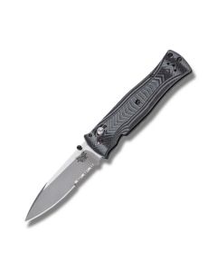 Benchmade Knives 531S with Black and Gray G-10 Handles and Satin Coated 154CM Stainless Steel 3.25" Drop Point Partly Serrated Edge Blade Model 531S