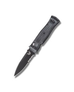 Benchmade Knives 531SBK with Gray and Black G-10 Handles and Black Coated 154CM Stainless Steel Drop Point Partly Serrated Edge Blade Model 531SBK