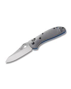 Benchmade 550-1 Griptilian with Gray G-10 Handles and Satin Coated CPM-20CV Stainless Steel Sheepfoot Plain Edge Blade Model 550-1