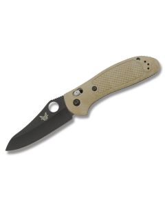 Benchmade Knives 550BKHGSN Griptilian with Tan Noryl GTX Handles and Black Coated 154CM Stainless Steel 3.5" Sheepsfoot Plain Edge Blade Model 550SBKHGSN