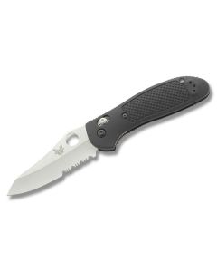 Benchmade Knives 550SHG Griptilian with Black Noryl GTX Handles and Satin Coated 154CM Stainless Steel 3.5" Sheepfoot Partly Serrated Edge Blade Model 550SHG