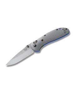 Benchmade Knives 551-1 Griptilian with Gray G-10 Handles and Satin Coated CPM-20CV Stainless Steel 3.439" Drop Point Plain Edge Blade Model 551-1