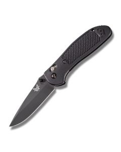 Benchmade Knives 551BK Griptilian with Black Noryl GTX Handles and Black Coated 154CM Stainless Steel 3.439" Drop Point Plain Edge Blade Model 551BK