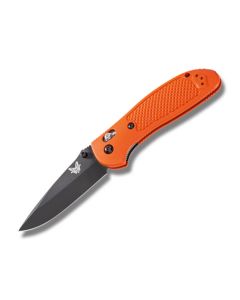 Benchmade Knives 551BKORG Griptilian with Orange Noryl GTX Handles and Black Coated 154CM Stainless Steel 3.439" Drop Point Plain Edge Blade Model 551BK-ORG