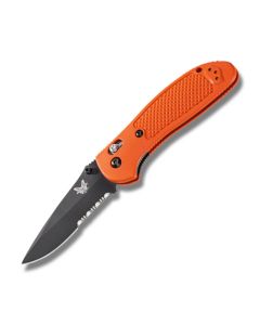 Benchmade Knives 551SBKORG Griptilian with Orange Noryl GTX Handles and  Black Coated 154CM Stainless Steel 3.439" Drop Point Partly Serrated Edge Blade Model 551SBK-ORG