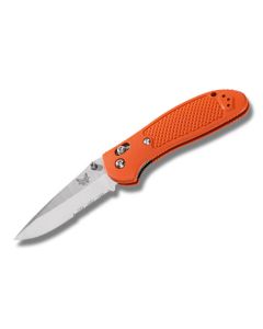 Benchmade Knives 551SH2O Griptilian with Orange Noryl GTX Handles and Satin Coated N680 Ultra Stainless Steel 3.439" Clip Point Partly Serrated Edge Blade Model 551SH2O