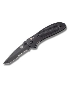 Benchmade Knives 553SBK Griptilian with Black Noryl GTX Handles and Black Coated 154CM Stainless Steel 3.439" Tanto Partly Serrated Edge Blade Model 553SBK