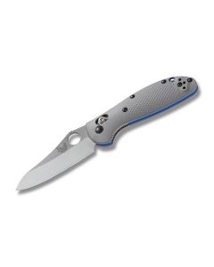 Benchmade Knives 555-1 Mini Griptilian with Gray G-10 Handles and Satin Coated CPM-20CV Stainless Steel 2.938" Sheepfoot Plain Edge Blade Model 555-1