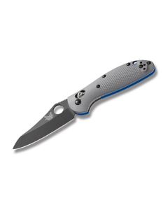 Benchmade Knives 555BK-1 Mini Griptilian with Gray G-10 Handles and Black Coated CPM-20CV Stainless Steel 2.938" Sheepfoot Plain Edge Blade Model 555BK-1