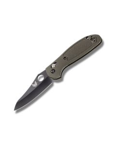 Benchmade Knives 555BKHGOD Griptilian with OD Green Noryl GTX Handles and Black Coated 154CM Stainless Steel 2.875" Sheepfoot Plain Edge Blade Model 555BLKHG-OD