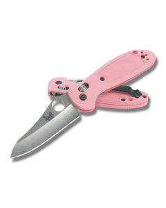 Benchmade Knives 555HGPNK Griptilian with Pink Noryl GTX Handles and Satin Coated154CM Stainless Steel 2.875" Sheepfoot Plain Edge Blade Model 555HG-PNK