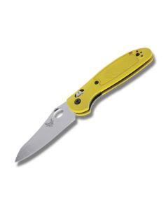 Benchmade Knives 555HGYEL Griptilian with Yellow Noryl GTX Handles and Satin Coated 154CM Stainless Steel 2.875" Sheepfoot Plain Edge Blade Model 555HGYEL