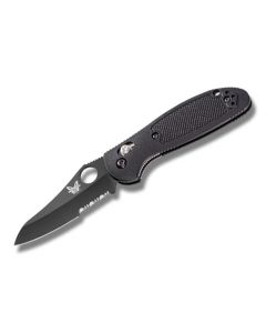 Benchmade Knives 555SBKHG Griptilian with Black Noryl GTX Handles and Black Coated 154CM Stainless Steel 2.875" Sheepfoot Partly Serrated Edge Blade Model 555SBKHG