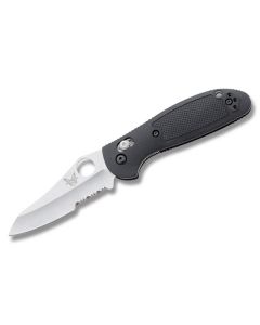 Benchmade Knives 555SHG Griptillian with Black Noryl GTX Handles and Satin Coated 154CM Stainless Steel 2.936" Sheepfoot Partially Serrated Edge Blade Model 555SHG