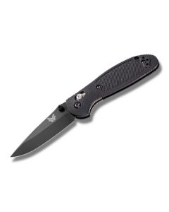 Benchmade Knives 556BK Griptilian with Black Noryl GTX Handles and Black Coated  154CM Stainless Steel 2.938" Drop Point Plain Edge Blade Model 556BK