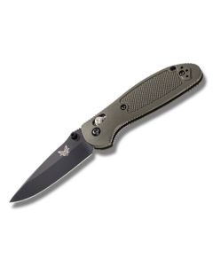 Benchmade Knives 556BKOD Griptilian with OD Green Noryl GTX Handles and Black Coated 154CM Stainless Steel 2.938" Drop Point Plain Edge Blade Model 556BKOD