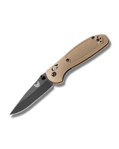 Benchmade Knives 556BKSN Griptilian with Tan Noryl GTX Handles and Black Coated 154CM Stainless Steel 2.938" Drop Point Plain Edge Blade Model 556BKSN