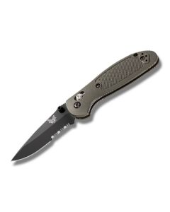 Benchmade Knives 556SBKOD Griptilian with OD Green Noryl GTX Handles and Black Coated 154CM Stainless Steel 2.938" Drop Point Partly Serrated Edge Blade Model 556SBKOD