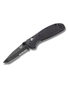 Benchmade Knives 557SBK Griptilian with Black Noryl GTX Handles and Black Coated 154CM Stainless Steel 2.875" Tanto Partly Serrated Edge Blade Model 557SBK