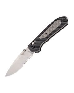 Benchmade 560S Freek with Gray Grivory handle and Satin Coated CPM-S30V Stainless Steel 3.60" Drop Point Partially Serrated Edge Blade Model 560S