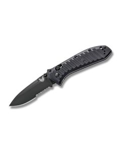 Benchmade 570 Presidio II with Black Anodized 6061-T6 Aluminum Handle and Black Coated CPM-S30V Stainless Steel 3.75" Drop Point Partially Serrated Edge Blade Model 570SBK