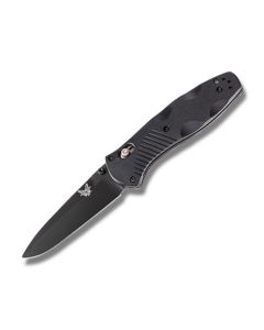 Benchmade Knives 580BK Barrage with Black Valox Handles and Black Coated 154CM Stainless Steel 3.625" Drop Point Plain Edge Blade Model 580BK