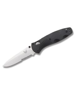 Benchmade Knives 580S Barrage with Black Valox Handles and Satin Coated 154CM Stainless Steel 3.625" Drop Point Partly Serrated Edge Blade Model 580S