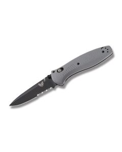 Benchmade Knives 580SBK-2 Barrage with Gray G-10 Handles and Black Coated 154Cm Stainless Steel 3.625" Drop Point Partly Serrated Edge Blade Model 580SBK-2