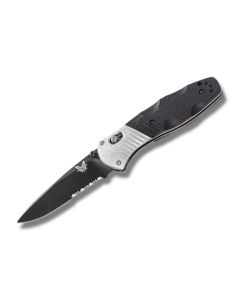 Benchmade Knives 581SBK Barrage with Black G-10 and Aluminum Handles with Black Coated  M390 Stainless Steel 3.625" Tanto Partly Serrated Edge Blade Model 581SBK