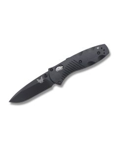 Benchmade Knives 585BK Mini Barrage with Black Valox Handles and Black Coated 154CM Stainless Steel 2.875" Drop Point Plain Edge Blade Model 585BK