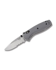 Benchmade Knives 585S-2 Mini Barrage with Gray G-10 Handles and Satin Coated CPM-S30V Stainless Steel 2.875" Drop Point Partly Serrated Edge Blade Model 585S-2